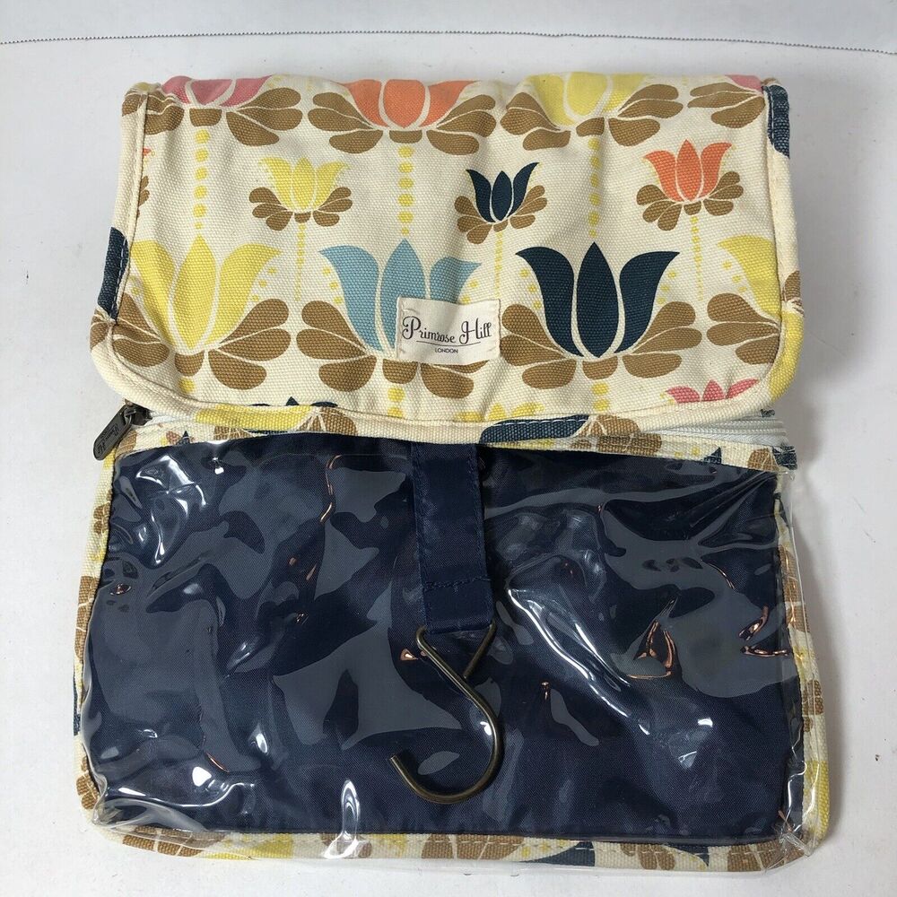 Primrose Hill London Cosmetic Bag‎ Toiletry Travel Floral Lotus Flower Hang B3 - Picture 3 of 12